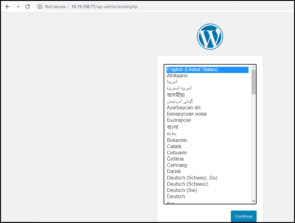 "WordPress install"