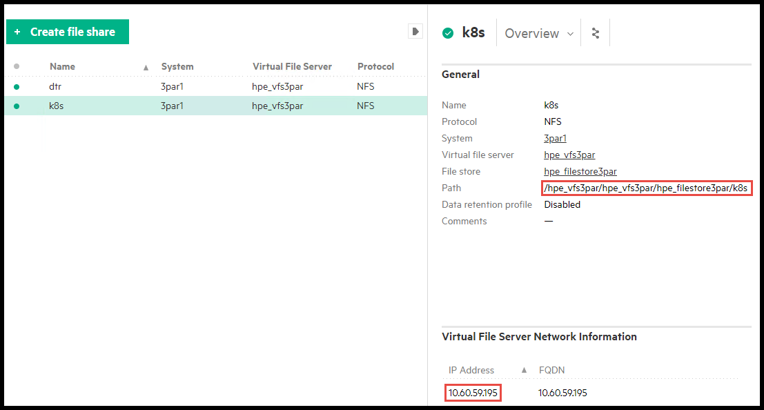 Creating NFS Share