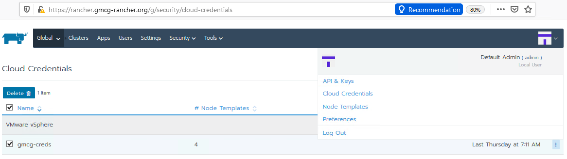 "Cloud credentials"