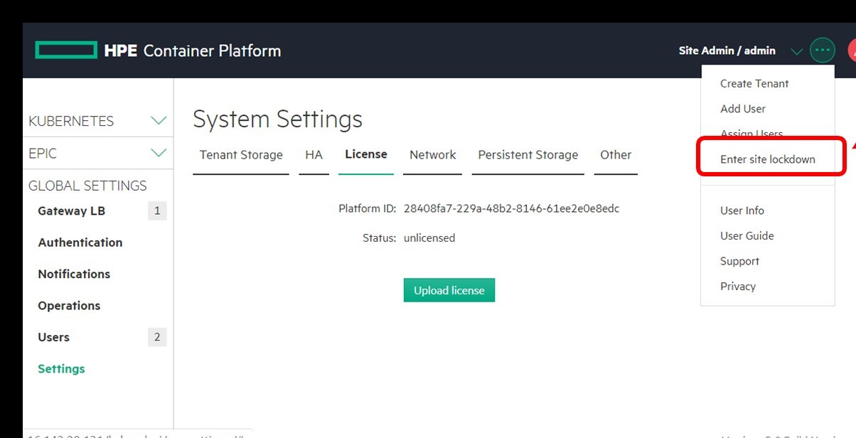 HPE Ezmeral Container Platform in Lockdown mode