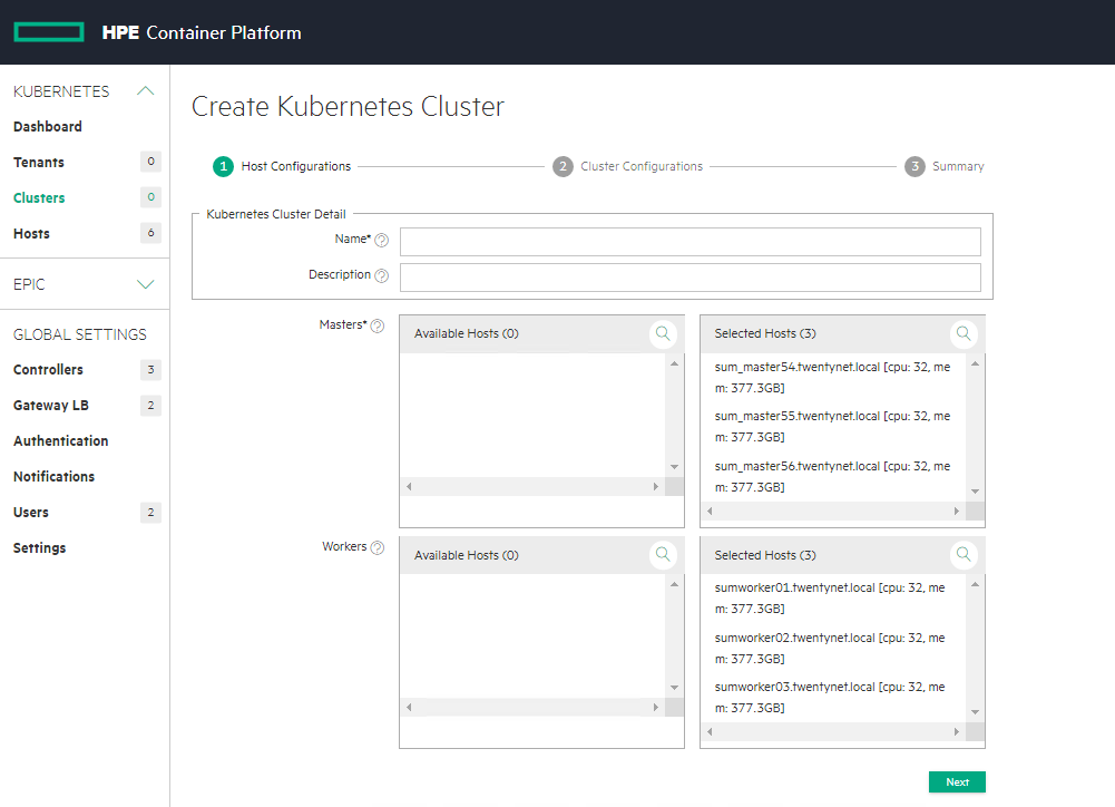 Details of Kubernetes Cluster